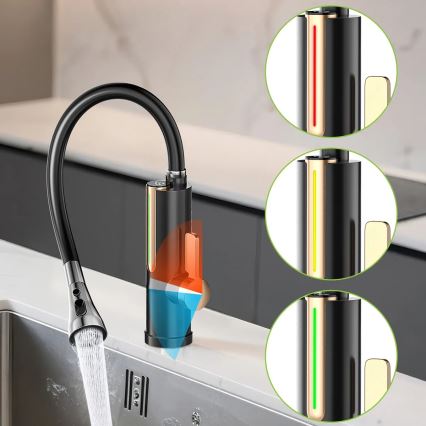 Momentānais ūdens sildītājs ar LED displeju 3000W/230V IPX4 melns