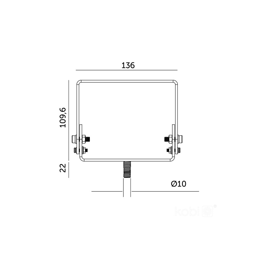 Montāžas kronšteins HIGHBAY rūpnieciskajai lampai, melns