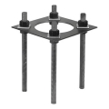 Montāžas pamatne āra apgaismojuma stabam BASE 20x20 cm melna