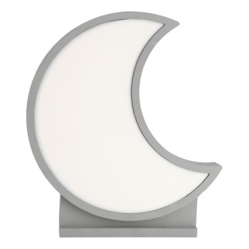 MOON LED/12W/230V pelēka LED bērnu galda lampa