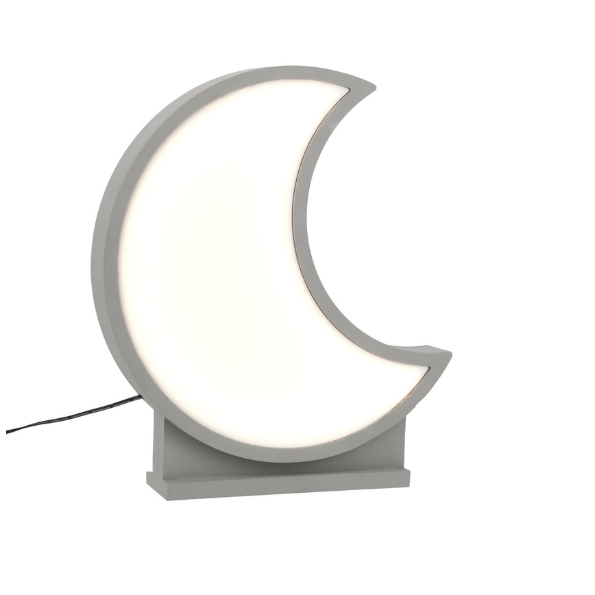 MOON LED/12W/230V pelēka LED bērnu galda lampa