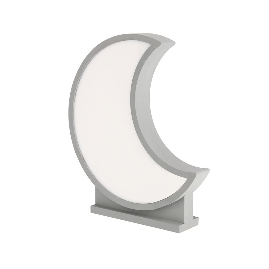 MOON LED/12W/230V pelēka LED bērnu galda lampa