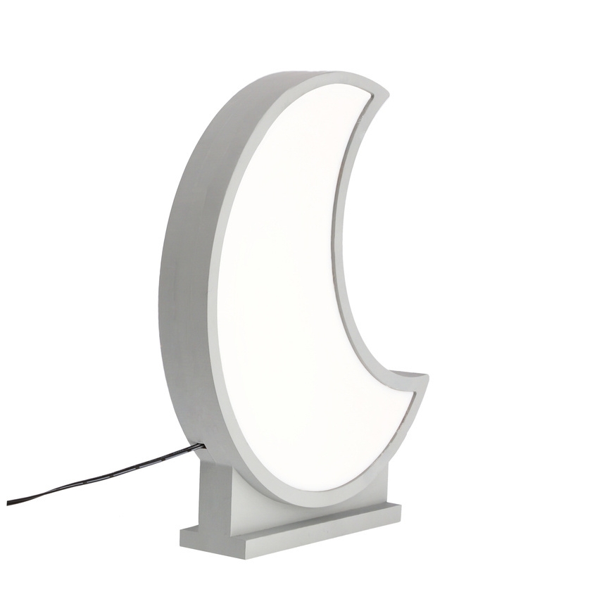 MOON LED/12W/230V pelēka LED bērnu galda lampa