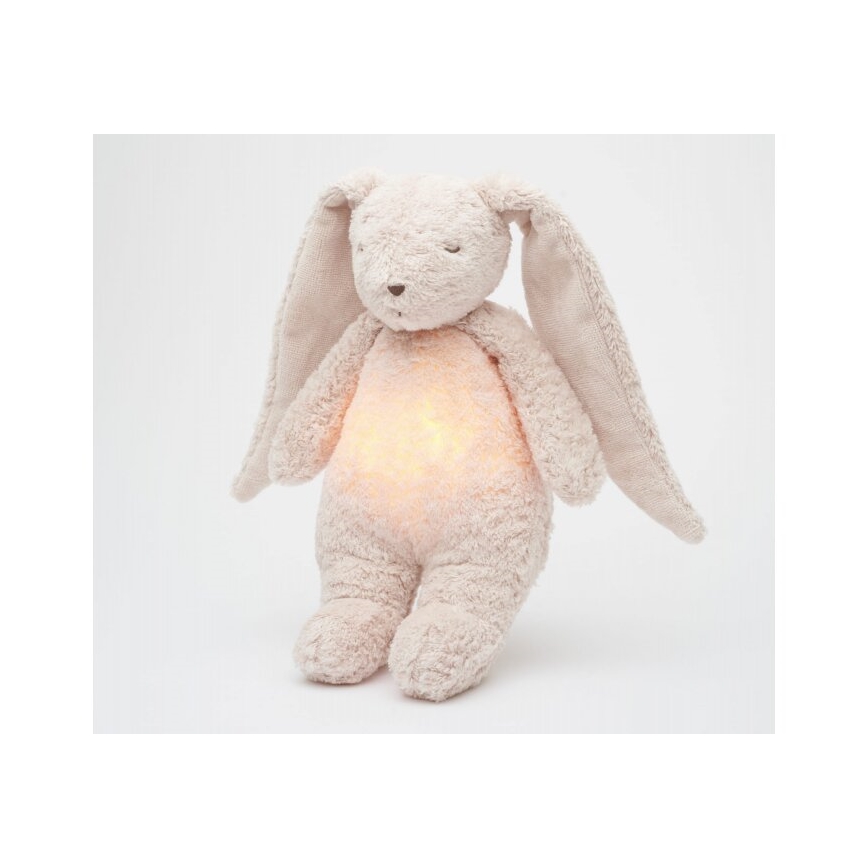 Moonie - Mīļmantiņa ar melodiju un lampu 2.0 zaķītis organic roze