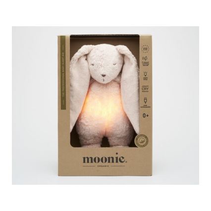 Moonie - Mīļmantiņa ar melodiju un lampu 2.0 zaķītis organic roze