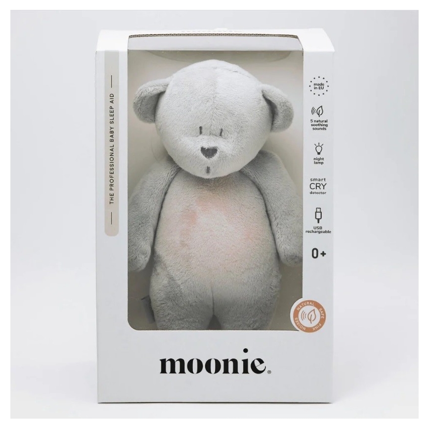 Moonie - Mīļmantiņa ar melodiju un lampu, lācēns sudraba