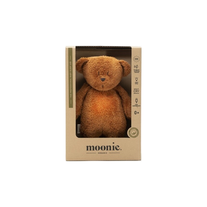 Moonie - Mīļmantiņa ar melodiju un lampu lācītis 2.0 organic caramel