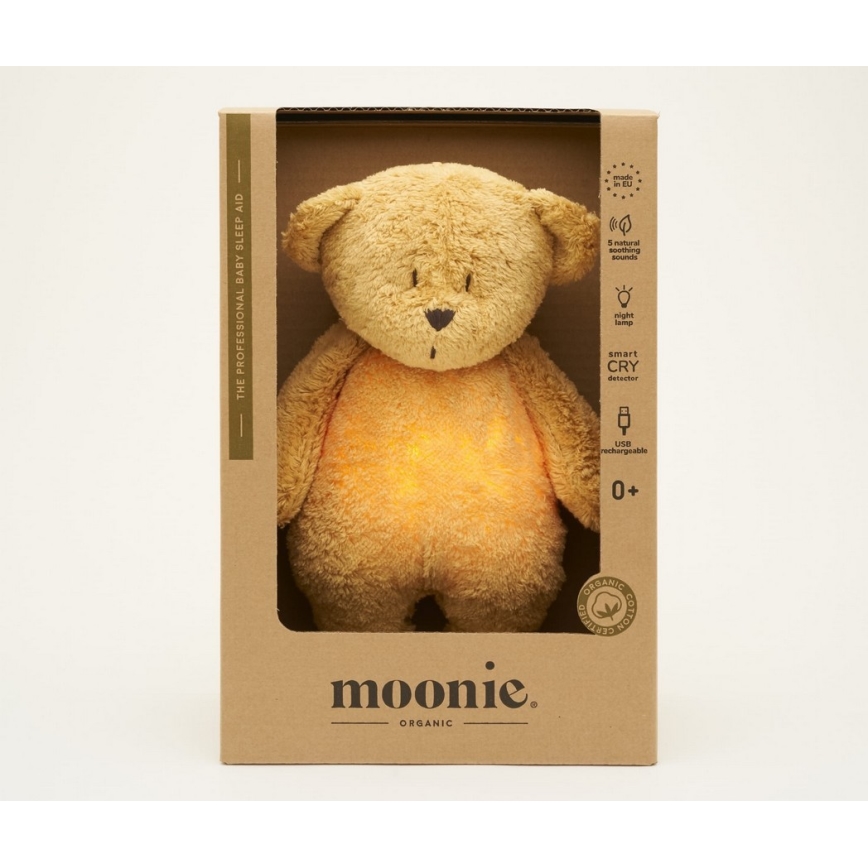 Moonie - Mīļmantiņa ar melodiju un lampu lācītis 2.0 organic medus