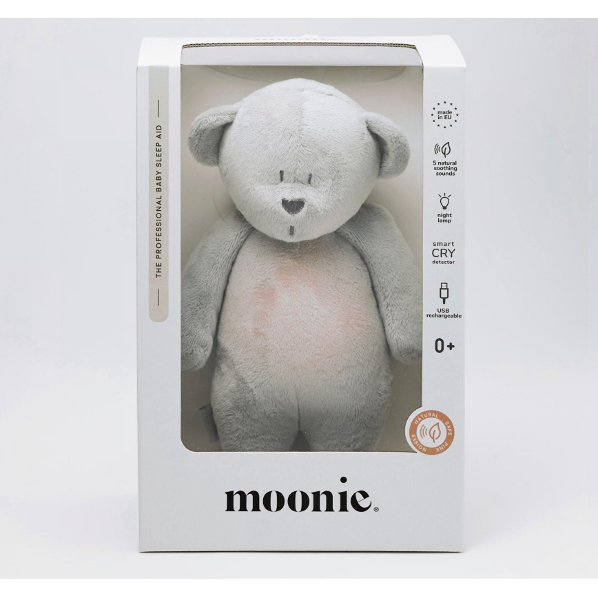 Moonie - Mīļmantiņa ar melodiju un lampu lācītis 2.0 sudraba
