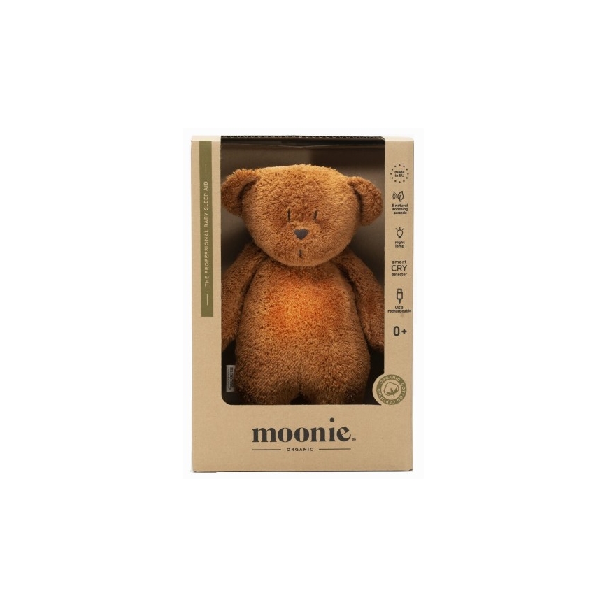 Moonie - Mīļmantiņa ar melodiju un lampu lācītis organic caramel natur