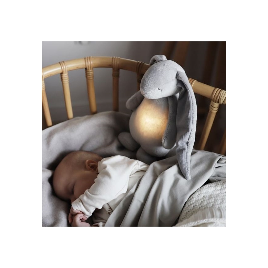 Moonie - Mīļmantiņa ar melodiju un lampu, sudraba zaķēns