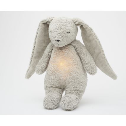 Moonie - Mīļmantiņa ar melodiju un lampu zaķītis 2.0 organic pelēka