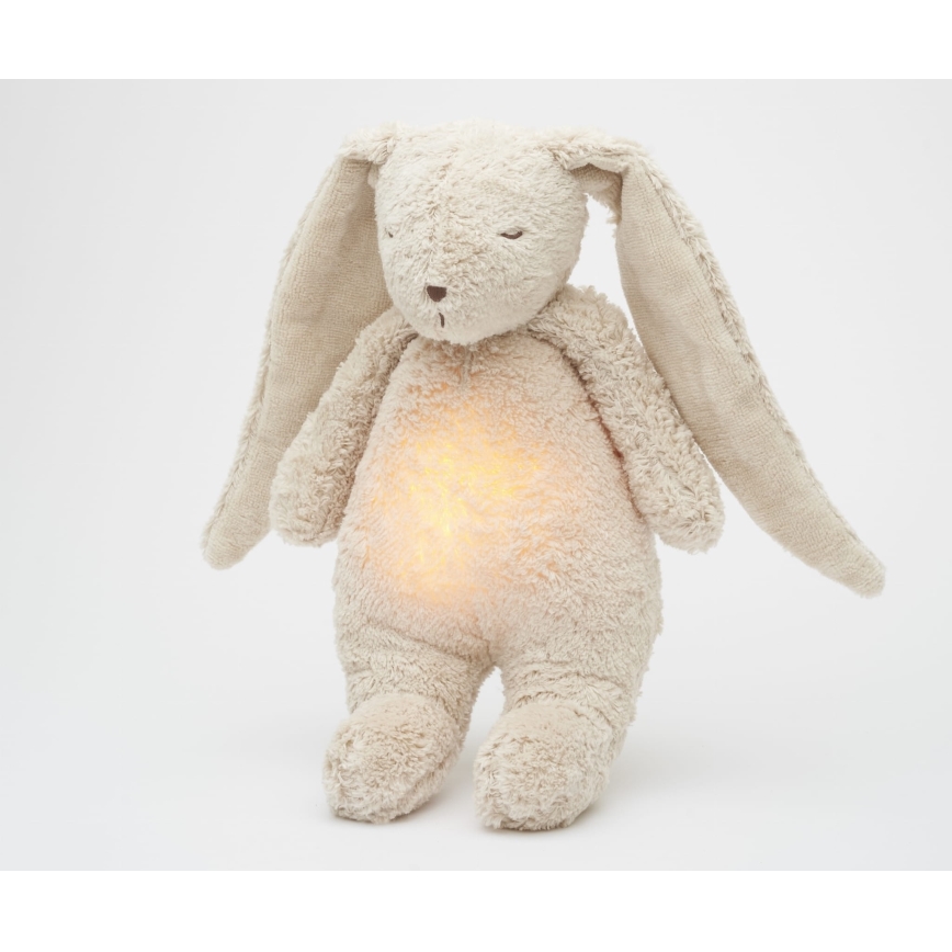 Moonie - Mīļmantiņa ar melodiju un lampu zaķītis 2.0 organic smiltis