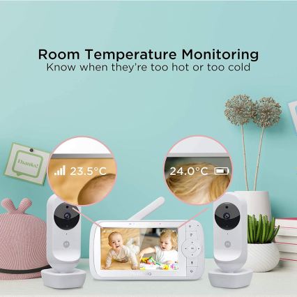 Motorola VM35-2 - Uzlādējams bērnu monitors ar 2 kamerām, 2000 mAh