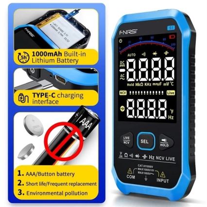 Multimetrs 1000 mAh 5V