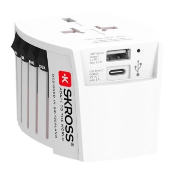 MUV ceļojumu lādētājs AC ar USB A un USB‑C, 15 W