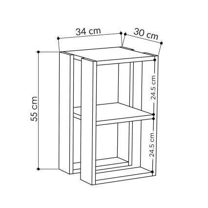 Nakts skapītis LONIE 55x30 balts