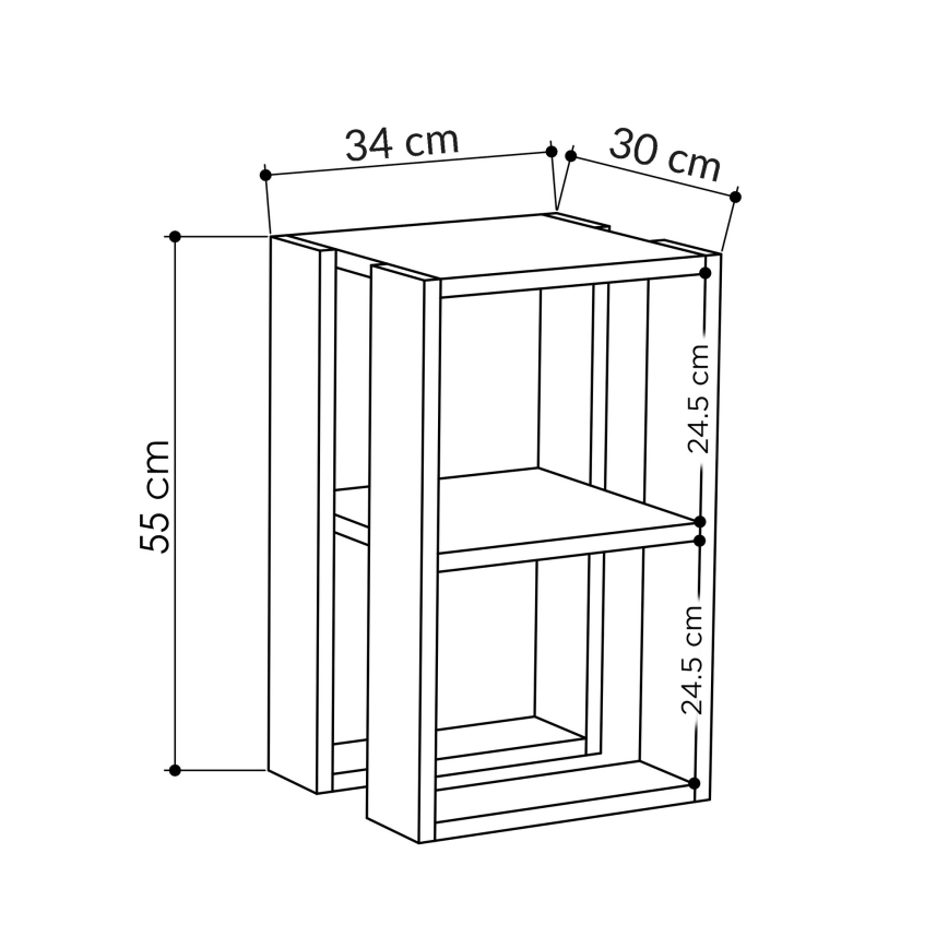 Nakts skapītis LONIE 55x30 balts