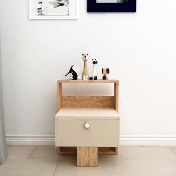 Nakts skapītis SNEKER 60x48,6 cm bēša/atlantijas priede