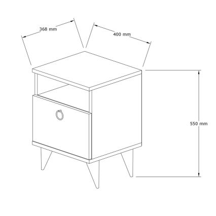 Naktsgaldiņš BARLO 40x37 cm brūns