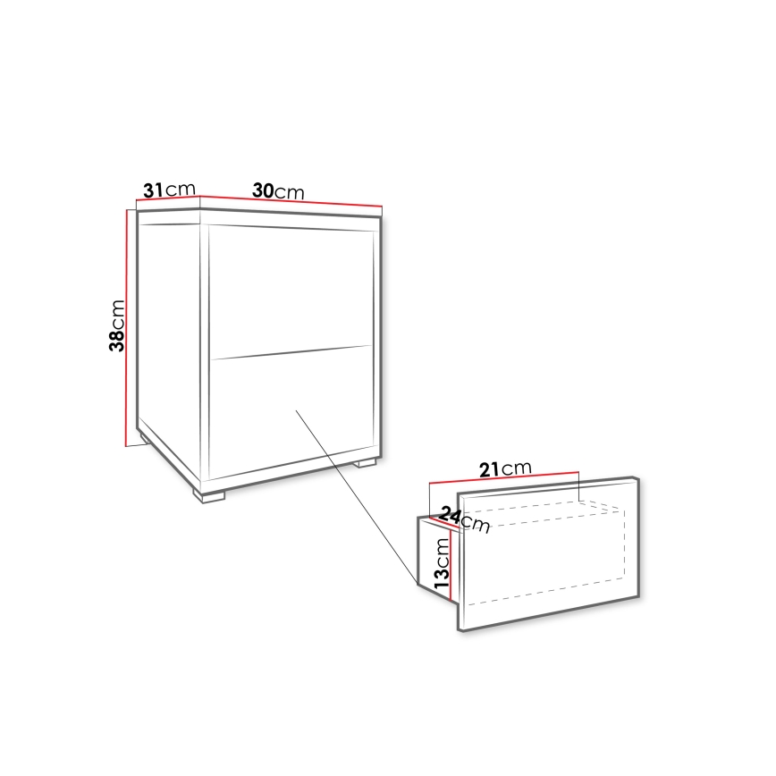 Naktsgaldiņš GESITA 38x30 cm kašmīra krāsā