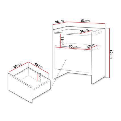Naktsgaldiņš JAPANDI 60x53 cm ozols baltic storm
