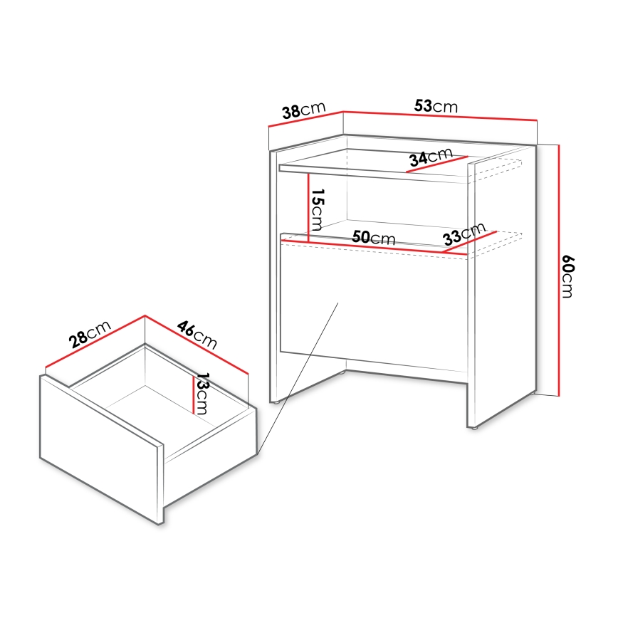 Naktsgaldiņš JAPANDI 60x53 cm ozols baltic storm