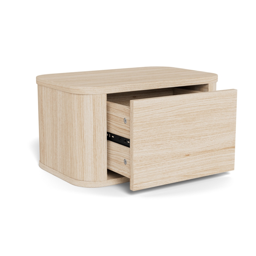 Naktsgaldiņš MADERA 46x30 cm, baltais ozols