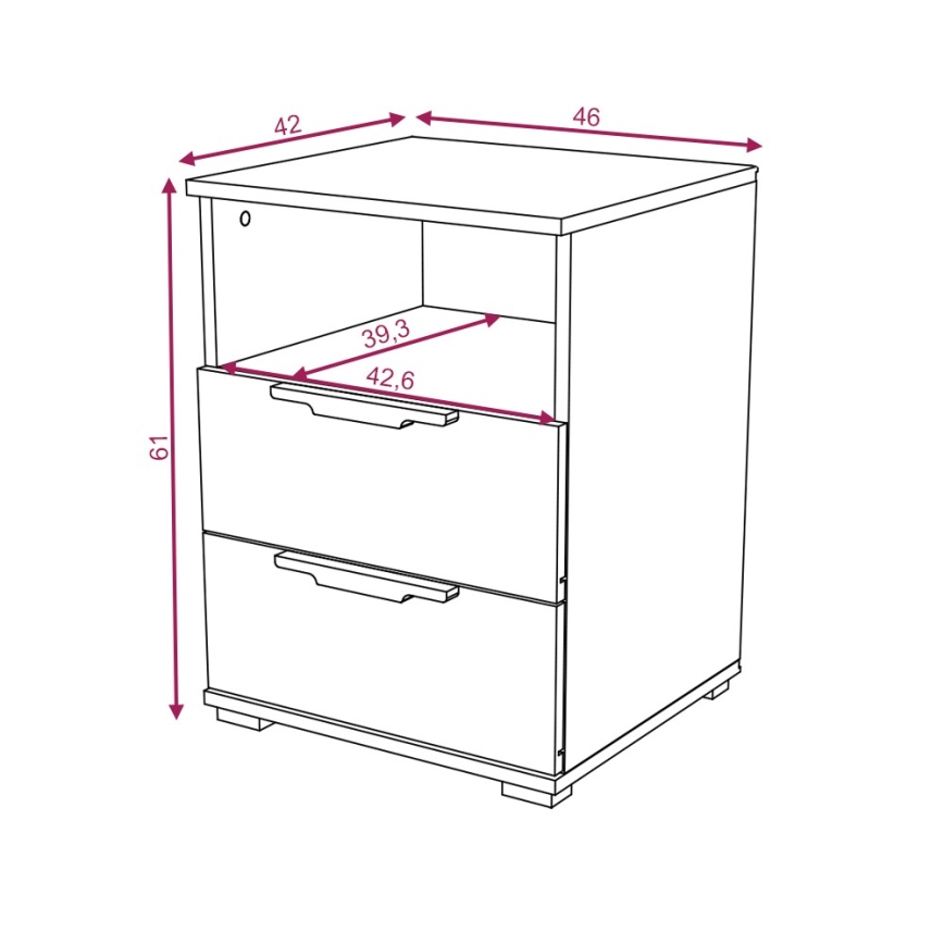 Naktsgaldiņš NED, sonoma ozols