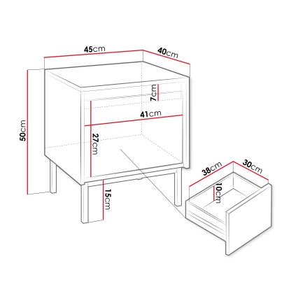 Naktsgaldiņš OZMI 50x45 cm kašmīrs