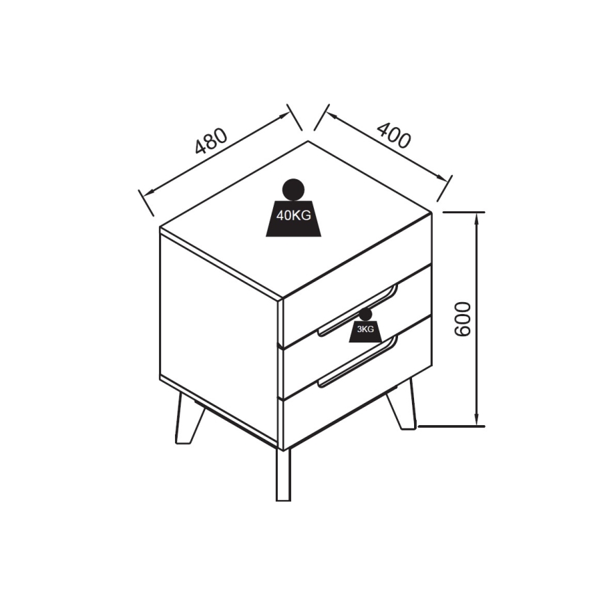 Naktsgaldiņš SINIRA, balts