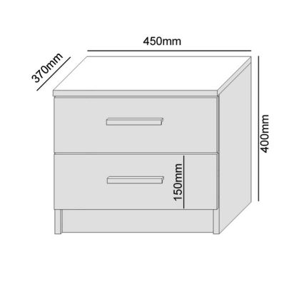 Naktsgaldiņš TOD balts/ozols artisan