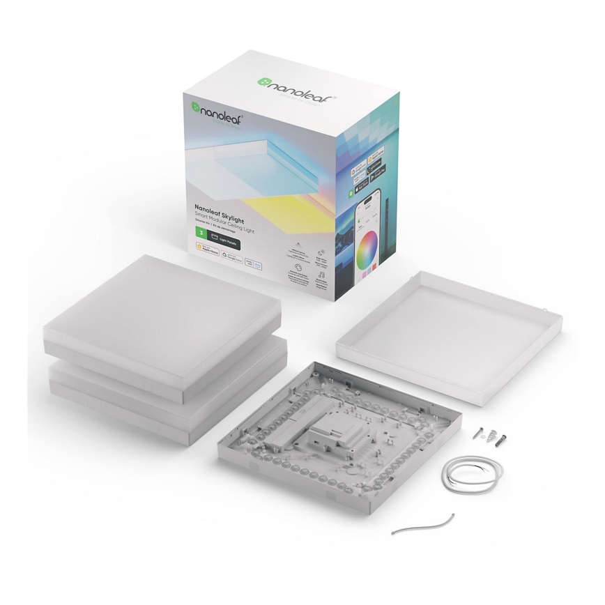 Nanoleaf - KOMPLEKTS 3x RGBW Aptumšojama griestu lampa SKYLIGHT 1xLED/18W/230V + 2xLED/16W/230V 2700-6500K Wi-Fi