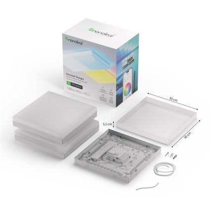 Nanoleaf - KOMPLEKTS 3x RGBW Aptumšojama griestu lampa SKYLIGHT 1xLED/18W/230V + 2xLED/16W/230V 2700-6500K Wi-Fi
