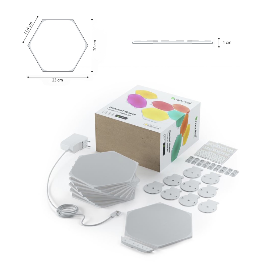 Nanoleaf - KOMPLEKTS 9x LED RGB Aptumšojams panelis SHAPES HEXAGON LED/2W/230V 1200-6500K Wi-Fi