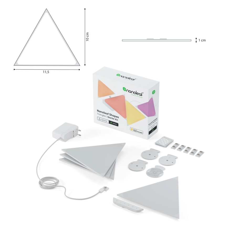 Nanoleaf NL48-1001TW-10PK - KOMPLEKTS 10pcs LED RGB Dimmable pannel TRIANGLES LED/0,5 Wi-Fi