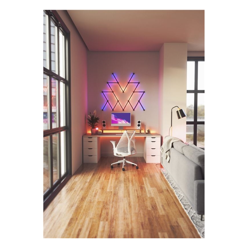 Nanoleaf - Sliežu pārsegu komplekts LINES 9 gab. melna matēts