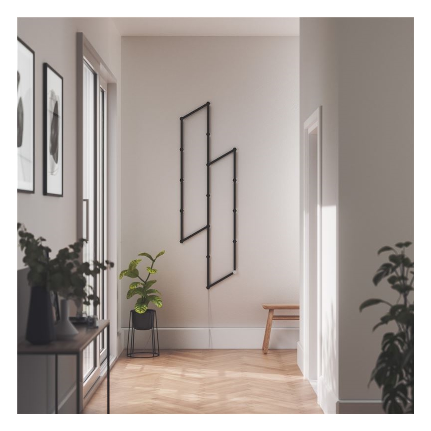 Nanoleaf - Sliežu pārsegu komplekts LINES 9 gab. melna matēts