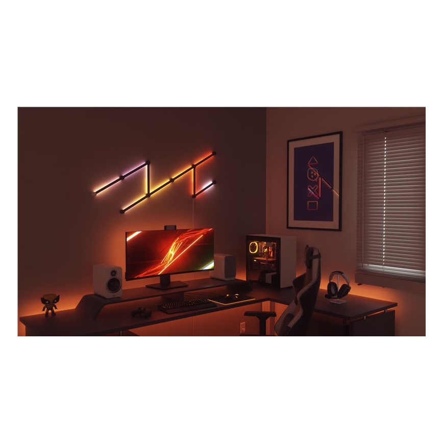 Nanoleaf - Sliežu pārsegu komplekts LINES 9 gab. melna matēts
