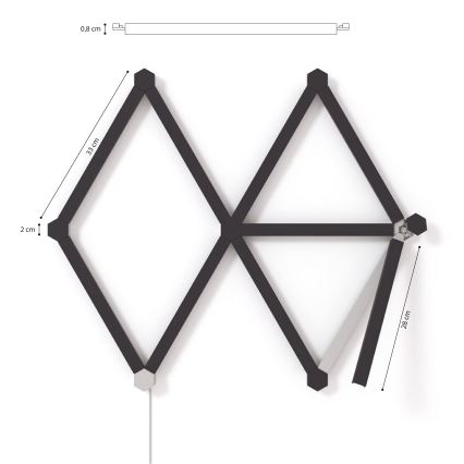 Nanoleaf - Sliežu pārsegu komplekts LINES 9 gab. melna matēts