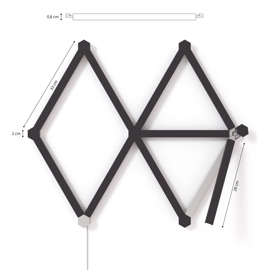 Nanoleaf - Sliežu pārsegu komplekts LINES 9 gab. melna matēts