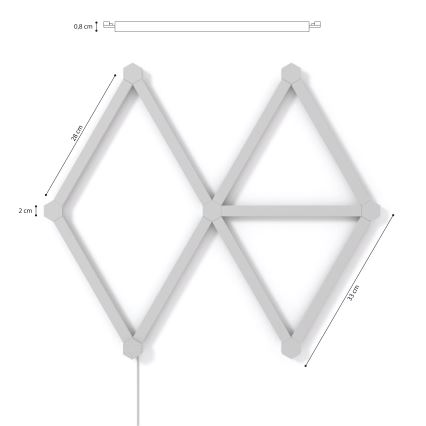 Nanoleaf - KOMPLEKTS 9x LED RGBW Aptumšojama sliede LINES LED/2W/230V 1200-6000K Wi-Fi