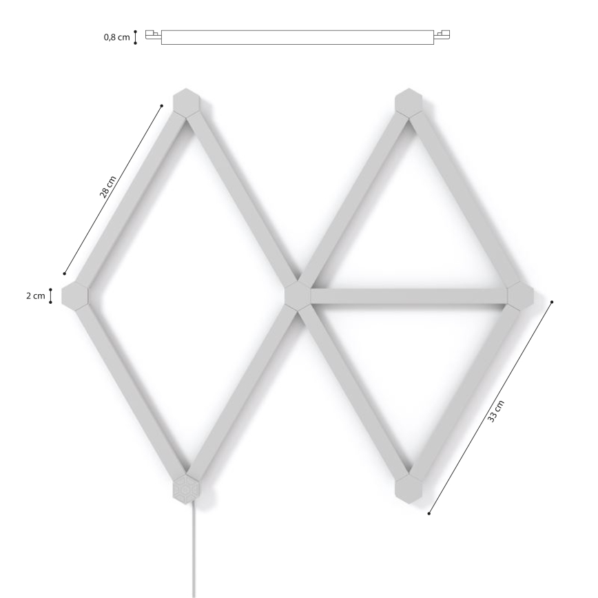 Nanoleaf - KOMPLEKTS 9x LED RGBW Aptumšojama sliede LINES LED/2W/230V 1200-6000K Wi-Fi