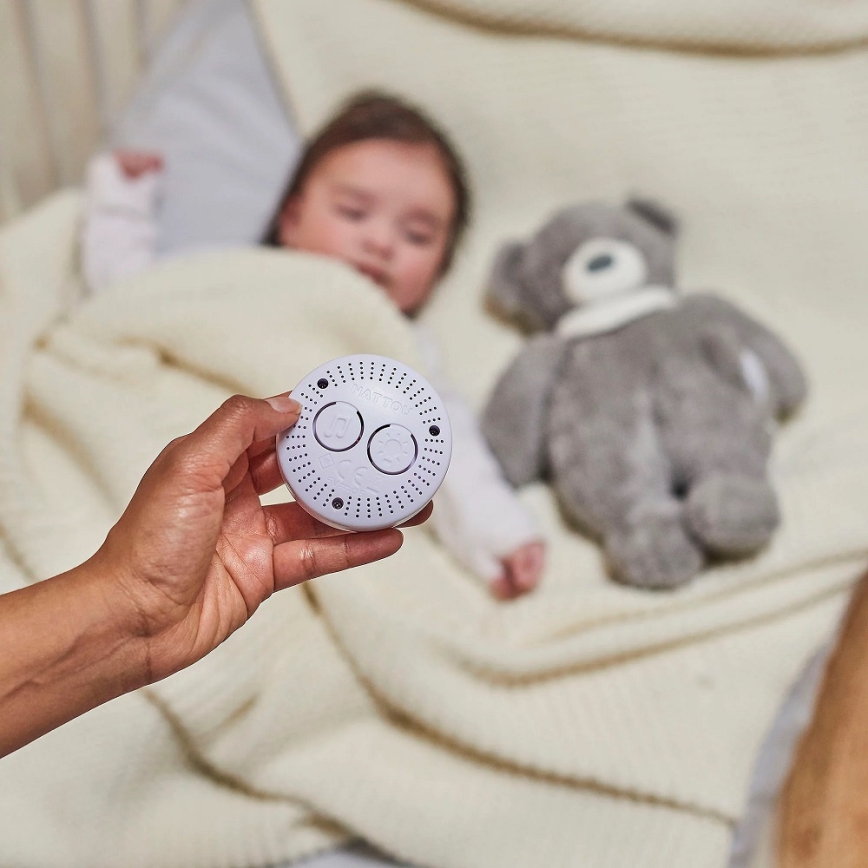Nattou - Mīļmantiņa ar melodiju un lampu SLEEPY BEAR 4in1 pelēka