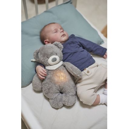 Nattou - Mīļmantiņa ar melodiju un lampu SLEEPY BEAR 4in1 pelēka