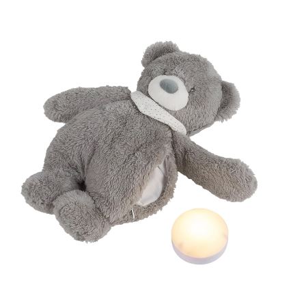 Nattou - Mīļmantiņa ar melodiju un lampu SLEEPY BEAR 4in1 pelēka