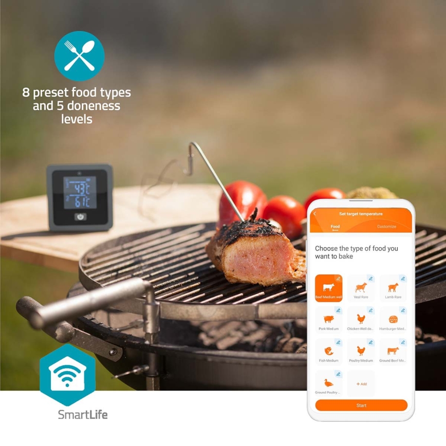 Viedais digitālais gaļas termometrs ar LCD displeju SmartLife 0-300 °C 2xAAA