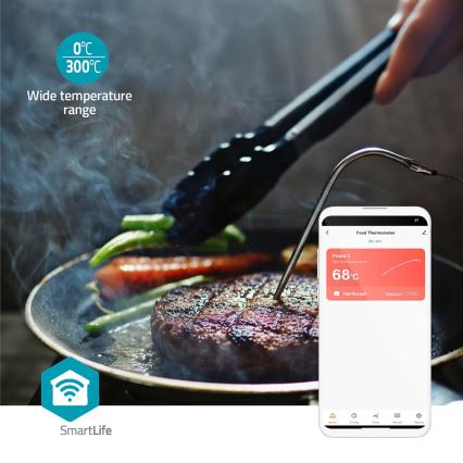 Viedais digitālais gaļas termometrs ar LCD displeju SmartLife 0-300 °C 2xAAA