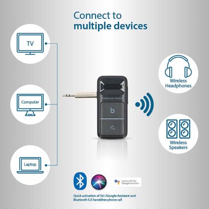 Pārnēsājams Bluetooth AUX uztvērējs