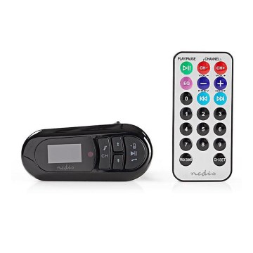 Nedis CATR100BK − FM Auto uztvērējs Bluetooth/MP3/12V + Tālvadības pults